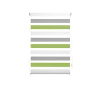 Decorblind | Store Enrouleur Double Couche, sans Outils ni perçage, Dimensions du Store : 52 x 180 cm (l x L) / Dimensions du Tissu : 49 x 175 cm - Store Enrouleur Nuit et Jour - Gris Pistache