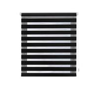 Decorblind Store Enrouleur Double épaisseur en Tissu sans perçage Nuit et Jour Couleur Noir Dimensions 72 x 180 cm Tissu 69 x 175 cm