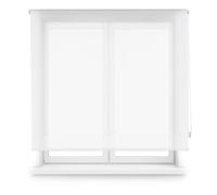 Decorblind Store Enrouleur en Tissu Screen Taille : 140 x 250 cm - Réduction des Reflets sans renoncer à la lumière - Store Facile à Installer Mur ou Plafond - Fenêtre Couleur : Blanc
