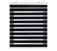 Decorblind Store Enrouleur Jour Nuit avec Galerie Montage Mural ou Plafond 100 x 180 cm (l x L), Tissu, 97 x 175 cm, Noir, pour Fenêtre