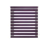 Decorblind Tablier de fenêtre Double épaisseur en Tissu sans perçage Nuit et Jour Couleur Violet 47 x 180 cm (l x L) Tissu 44 x 175 cm