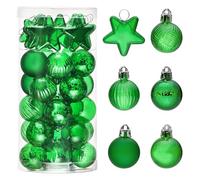 Decorbyhannah Lot de 36 boules transparentes pour sapin de Noël Vert 30 mm