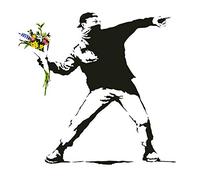 Decords Autocollant Mural en Vinyle Banksy avec Jets de Fleurs - Décalque Cadeau d'art de Lanceur - Décalque de Fleurs Banksy - Décalque de Fleurs Banksy - Décolleur de Sticker Banksy