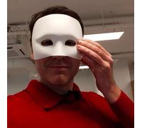 Decords Demi-masque imprimé 3D pour cosplay | Masque de conception de costume de peinture à faire soi-même | Base artisanale blanche légère pour Halloween, projets d'art de théâtre | Couleur