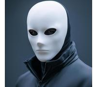 Decords Masque blanc vierge | Masque minimaliste de cosplay | Masque imprimé 3D à peindre pour Halloween, théâtre, bal masqué, séance photo | Couleur principale : jaune
