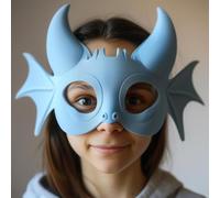 Decords Masque de dragon imprimé en 3D | Masque fantaisie ludique pour cosplay | Accessoire de costume de créature à cornes pour adultes, fêtes, festivals et événements | Couleur principale : jaune