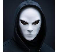 Decords Masque de méchant d'assassin furtif | Cosplay anonyme | Horreur fantôme sans visage imprimé 3D | Accessoire de costume gothique d'Halloween