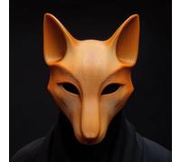Decords Masque de renard imprimé 3D | Sculpture moderne de visage d'animal | Accessoire de cosplay unique pour adultes | Accessoire de costume minimaliste et de décoration d'art | Couleur principale