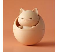 Decords Urne funéraire pour cendres de chat Kawaii | Souvenir commémoratif imprimé en 3D avec sculpture de chat souriant | Décoration de souvenir moderne et minimaliste pour animal domestique | Taille