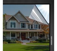 DecorDwell - 45*200cm Film Fenêtre Miroir, Films Occultant Fenêtre Anti Chaleur UV, Film Fenêtre Anti Regard Electrostatique Films Pour Vitre Effet Miroir, protection contre la chaleur (Gris-Argent)