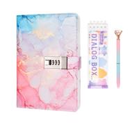DecorDwell Journal Intime avec Serrure, Ensemble de Carnets d'école, étiquette, Stylo Bille, Cadeaux d'Anniversaire pour Filles, Cadeau Scolaire pour Filles de 7, 8, 9, 10, 11, 12, 13, 14 Ans (A)