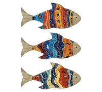 Decoreaux de paroi de poisson - Art des poissons en bois tropical, côtier rustique | Mur de série marine artisanale, décoration de la maison de plage pour les zones de piscine, chambre à couc