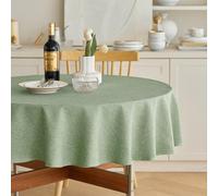 Decorelia Nappe ronde imperméable, lavable et décorative, texture rustique, 152,4 cm, pour salle à manger, cuisine, fête, ferme, extérieur