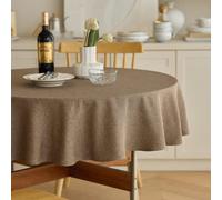 Decorelia Petite nappe ronde en lin imperméable pour cuisine, nappe de table décorative en toile de jute pour salle à manger et utilisation en extérieur, nappe ronde de style rustique (152,4 cm, ronde