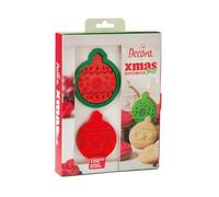 DÉCORER 0255039 SET DE 3 COUPEURS ET MARQUEURS DE BOULES DE NOËL EN PLASTIQUE