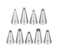décorer Lot de 9 douilles à douille en acier inoxydable en forme d'étoile for glaçage de gâteaux, kit professionnel for débutants en décoration de gâteaux, cupcakes, biscuits et gâteaux durable