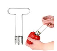 Décoreur de Graines de Poivron Rouge, Dénoyauteur de Légumes Et Fruits en Forme de T, Outil en Acier Inoxydable pour Fruits Et Légumes, Gadget de Cuisine Pratique pour Enlever les Graines Des Fruits