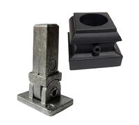 Decorex Hardware Connecteurs pivotants en aluminium et chaussures à base plate pour balustres ronds de 1,6 cm - Kit de rampe d'escalier pour bricolage - 10 connecteurs et 10 chaussures noires satinées