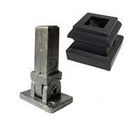 Decorex Hardware Connecteurs pivotants en aluminium et patins à base plate pour balustres carrés de 1,27 cm - Kit de rampe d'escalier pour bricolage - 10 connecteurs et 10 chaussures noires satinées