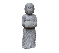 DÉCORIALE-Statue de jardin Moine debout avec pot H 60 cm
