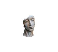 DÉCORIALE-Statue de visage d’homme effet demi-rouille coloris gris 53 cm