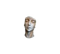 DÉCORIALE-Statue de visage de femme effet demi-rouille coloris gris 53 cm