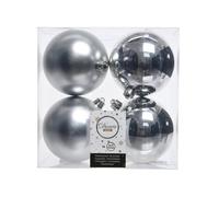 DECORIS, 22166, XMAS BALLS, SHATTERPROOF, MIXED SHINY AND MATT SILVER
