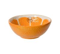 Decoris Bol 15 x 6 cm en céramique en forme d'orange - Bols et bols - Bol de service, salade, dessert, céréales, fruits - Bol décoratif printemps et été - Vaisselle à fruits orange et blanc