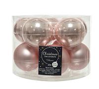 Decoris Boule de Noël en Verre, Rose Poudre, 6cm
