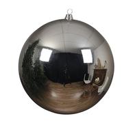 Decoris Boule de Noël XXL - Argent Brillant - Incassable - Boule de Noël XXL - en Plastique - Différents diamètres - 140 mm