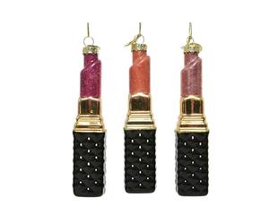 Decoris Décoration de sapin de Noël en verre soufflé à la bouche - 12 cm x 1 pièce rose ou terre cuite