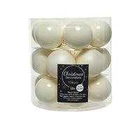 Decoris Lot de 18 boules de Noël, en verre, 4 cm chacune, petites, blanches