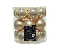 Decoris Lot de 18 boules de Noël, en verre, 4 cm chacune, petites, nacre