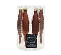 Decoris Lot de 6 décorations en verre pour sapin de Noël - Olives - 15 cm