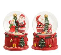 Decoris Mini boule à neige en verre 6,5 cm Père Noël rouge 1 pièce assortie | Boule à secouer - Scène de Noël - Décoration d'hiver - Décoration de table - Cadeau de Noël - Boule en verre