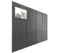 DECORITA Lot de 12 tableaux en liège noir de 119,4 x 88,9 cm - Grand tableau en liège de 121,9 x 91,4 cm pour bureau - Grands tableaux en liège pour murs - 183 x 122 cm - Gris noir