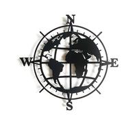 Decorizzly® Boussole géométrique moderne 3D en métal rose des vents rose boussole de style nautique voile marine randonnée décoration murale 48 cm x 50 cm (boussole globe)