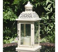 DECORKEY Lanterne décorative pour intérieur et extérieur, 36,8 cm, Grandes lanternes à Bougie avec Verre Transparent, bougeoirs Vintage en métal à Suspendre, étagère de Ferme, décoration de Mariage,