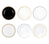 Decorline Sous-Assiettes Mariage 33 cm - Lot de 4 Assiettes de Présentation Paillettes d'argent - Sous-Assiettes Réutilisables en Plastique Rigide - Décoration Table Élégante pour Mariage, Noël, Fêtes