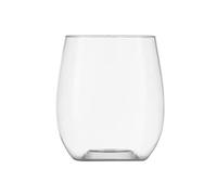DECORLINE Verres à vin plastique sans pied | 355 ml lot de 24 | Gobelets à vin réutilisables | Verres à boire sans BPA | Idéal pour le vin rouge et blanc, le cocktail - Transparent