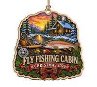 Decorlion Leurre de pêche en bois à suspendre pour cabine de pêche | Souvenir de quai de retraite, bas de Noël pour fan de truite et bar, décoration de rivage, souvenir de fonte