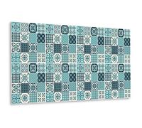 Decormat Auto-adhésif Crédence Carrelage Autocollant 100x50 cm Splashback Stickers Vinyle Gris Dosseret de Protection Muraux - Modèle portugais