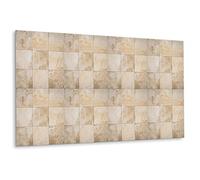Decormat Auto-adhésif Crédence Vinyle Carrelage Autocollant Beige 100x50 cm Dosseret de Protection Splashback Stickers Muraux - Texture en pierre