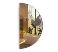 Decormat Horizontale et Verticale Magnifique Miroir Mural Grand Semi-Rond sans Cadre pour Chambre à Coucher Le Salon Salle de Bain 100cm