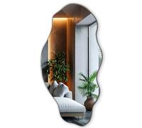 Decormat Miroir 50x100 cm Grand Moderne Irrégulier Organique Asymétrique Tache pour Salle de Bain Salon Vertical