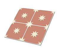 Decormat Vinyle Carrelage Autocollant Dosseret Peel And Stick Salle De Bains Orange Mural Cuisine Mur Auto-Adhésif Lot de 9 Carreaux - 30x30 cm - Des étoiles sur la place