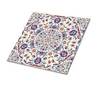 Decormat Vinyle Carrelage Autocollant Peel And Stick Lot de 9 Carreaux - 30x30 cm Dosseret Mural Cuisine Mur Auto-Adhésif Salle De Bains Multicolore - Mandala