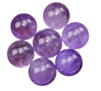 DECORN 7 pcs Amethyste Round Authentique Vrai sphère en Pierre Perles Lisses pour la Fabrication de Bijoux de Bricolage, équilibrage du Chakra, décoration intérieure,30~35mm