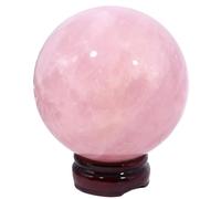 DECORN Boule de sphère de Cristal de guérison Naturelle Boule décorative de 1,97 à 2,36 Pouces avec présentoir Collection décorative de décoration de Bureau à Domicile,Rose Quartz