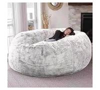 DECORN géant en Fourrure Meubles de Salon Adulte Grand Rond Doux et Moelleux en Fausse Fourrure (sans Rembourrage) Housse de canapé-lit Paresseux（Taille:135 * 65cm）